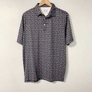 Straight Down Billards Pool‎ Balls Gray Multicolor Performance Polo Shirt Size M